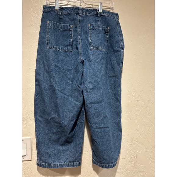 Crazy Horse Liz Claiborne Vintage Blue 13Denim Wide Leg Culottes Cropped Pant12 - Picture 2 of 7
